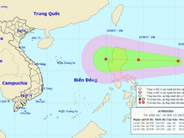 Biển Đông sắp đón bão mạnh, hướng thẳng vào miền Trung