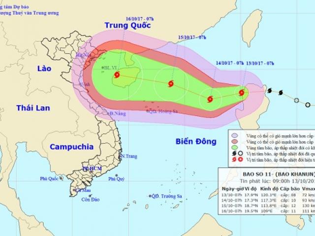 Bão số 11 đã vào Biển Đông, miền Trung nguy cơ lũ chồng lũ