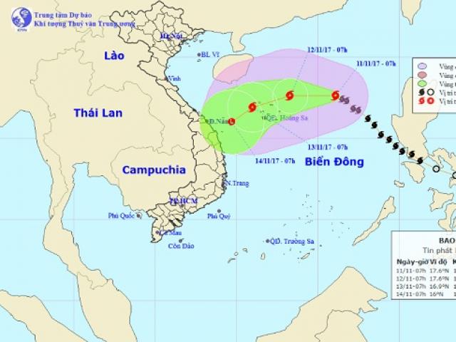 Bão số 13 bắt đầu tăng cấp và thay đổi hướng đi