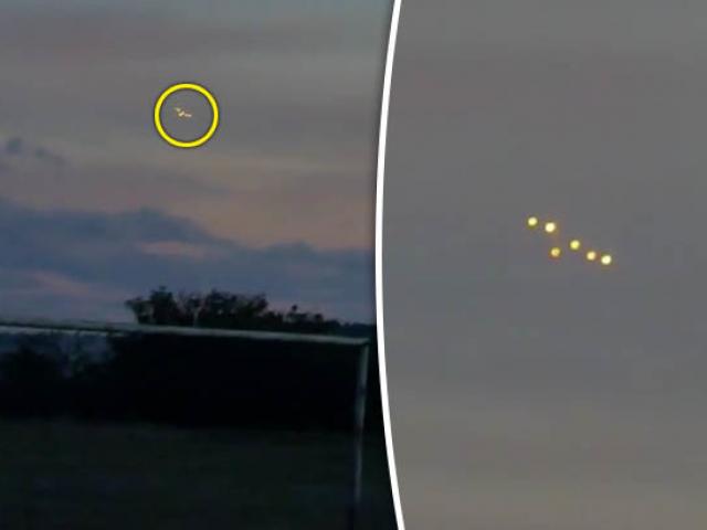 Khoảnh khắc “phi đội 6 UFO” rực sáng trên bầu trời Ukraine