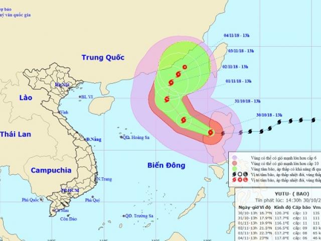 Siêu bão Yutu chính thức vào Biển Đông, phạm vi ảnh hưởng 280km