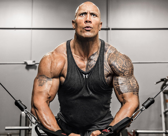 a man who has a body like the rock,