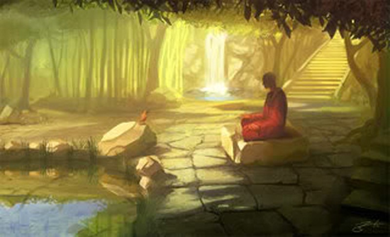 Thiền sư Việt đang tập trung hít thở và trau dồi nội lực, hình ảnh tuyệt đẹp này sẽ khiến bạn cảm thấy yên bình và thanh thản.