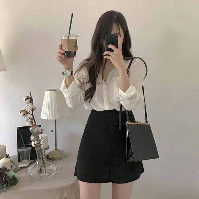 10 Cách Phối Đồ Với Áo Sơ Mi Đen Nữ Đúng Chuẩn Sành Điệu  JP FASHION