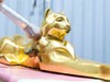Cận cảnh linh vật mèo dát vàng giá chục triệu đồng dịp Tết Quý Mão 2023