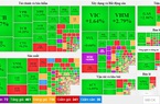 Sắc xanh tím áp đảo về cuối phiên, VN-Index đảo chiều tăng gần 24 điểm