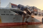 Hai tàu chở hàng trăm container hàng va chạm trên sông Lòng Tàu