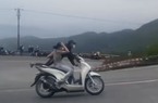 Truy tìm đôi nam nữ chạy xe SH “diễn xiếc” trên đèo Hải Vân