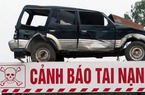 Lấy &#39;xác&#39; ô tô nát bét làm... biển cảnh báo giao thông ở Nghệ An