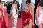 Video clip: Siêu mẫu Bella Hadid tung váy lộ nội y trên thảm đỏ khai mạc LHP Cannes