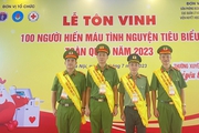 Những chiến sĩ Công an tiêu biểu trong hiến máu tình nguyện