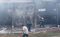 Nhà xe của một đơn vị quân đội ở sân bay Pleiku xảy ra cháy lớn