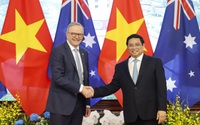 Hình ảnh Thủ tướng Phạm Minh Chính chủ trì lễ đón Thủ tướng Australia tại Hà Nội