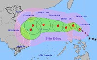 Bão TRAMI di chuyển nhanh theo hướng Tây Tây Bắc, khả năng tiến thẳng vào biển miền Trung