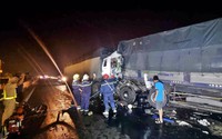 4 xe tải tông nhau trên cao tốc Vĩnh Hảo - Phan Thiết, 1 tài xế tử vong