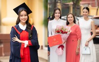 Á hậu Đào Thị Hiền xinh đẹp rạng rỡ trong ngày tốt nghiệp đại học, "đọ sắc" với chị gái Đào Thị Hà