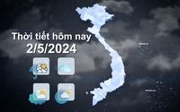 Thời tiết hôm nay 2/5/2024: Bắc Bộ mưa dông vài nơi, Nam Trung Bộ, Tây Nguyên và Nam Bộ nắng nóng gay gắt