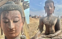 Khai quật pho tượng Phật niên đại 1.000 năm tuổi dưới lòng sông Mekong