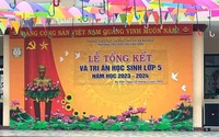 Băng rôn “tri ân học sinh lớp 5” của trường tiểu học ở Quảng Bình do lỗi đánh máy?