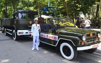 Đoàn xe Nghi lễ Quân đội vào vị trí chuẩn bị lễ di quan Tổng Bí thư Nguyễn Phú Trọng