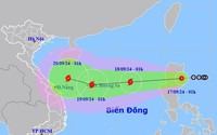 Hôm nay, 17/9, áp thấp nhiệt đới sẽ đi vào biển Đông, sau đó mạnh lên thành bão