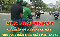 Che lấp biển số xe máy có thể bị phạt tới 6 triệu đồng