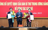 Ban Bí thư chuẩn y 2 nhân sự giữ chức Phó Chủ nhiệm Ủy ban Kiểm tra Tỉnh ủy Thái Bình