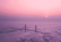 "Choáng ngợp" ngắm nhìn vẻ đẹp của cây cầu Vàm Cống trong mây
