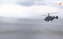 Trực thăng hải quân Ka-29 của Nga xạ kích mục tiêu gần bán đảo Crimea
