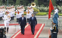 Hình ảnh Thủ tướng Phạm Minh Chính chủ trì Lễ đón Thủ tướng Campuchia Samdech Hun Manet 