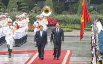 Hình ảnh Thủ tướng Chính phủ Phạm Minh Chính chủ trì Lễ đón Thủ tướng Lào thăm chính thức Việt Nam