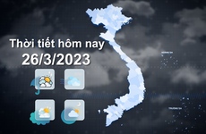 Thời tiết hôm nay 26/3/2023: Hà Nội sáng mưa rào rải rác, trời mát