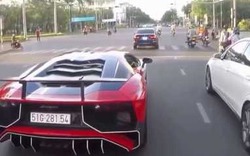 Cường Đô La lái siêu xe Lamborghini của Minh Nhựa như bay lấn làn khiến nhiều người khiếp vía