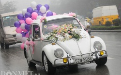 Ngắm xe hoa đám cưới siêu lãng mạn giữa Hà Nội