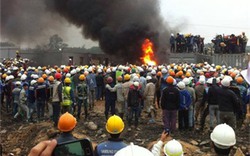 Đụng độ ở Samsung Thái Nguyên, công nhân đốt container, 4 người nhập viện