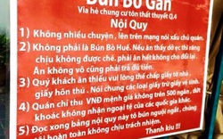 Chủ quán bún bò chấp nhận bỏ biển nội quy “gây bão“