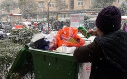 Mặc mưa tuyết, cụ bà 94 tuổi vẫn bới rác kiếm tiền nuôi con