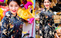 Quỳnh Châu đẹp rạng rỡ với áo dài truyền thống