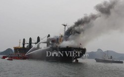 Cháy tàu nước ngoài trên vịnh Bái Tử Long