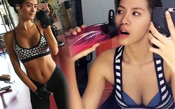 Minh Tú, Như Vân vẫn hăng say tập gym ngày giáp Tết