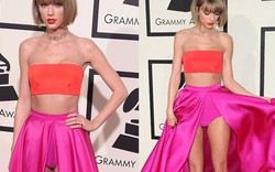Taylor Swift tung váy khoe nội y trên thảm đỏ Grammy