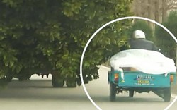 Video: Kinh hoàng xe tải chở cây lao vun vút, hất xe ba bánh xuống sông