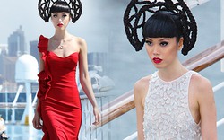 Jessica Minh Anh khoe thời trang tóc kỳ dị ở Australia