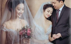Ảnh cưới lung linh của hoa hậu Việt lấy chồng hơn 19 tuổi