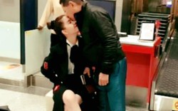 Ảnh tỷ phú Hoàng Kiều tình tứ hôn Ngọc Trinh ở sân bay lại "gây sốt"