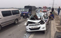 Hà Nội: 7 xe ô tô đâm liên hoàn trên cầu Thanh Trì