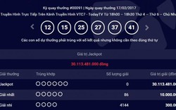 Kết quả Vietlott ngày 17.2: Giải Jackpot 30 tỷ chưa tìm thấy chủ nhân