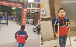 Vụ học sinh gãy chân: Cháu Kiên đi học trở lại ở trường Nam Trung Yên