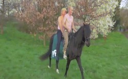 "Trump” và “Putin" cởi trần cưỡi ngựa làm náo động London