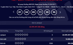 Kết quả Vietlott ngày 31.3: Giải Jackpot 22 tỷ chưa tìm thấy chủ nhân